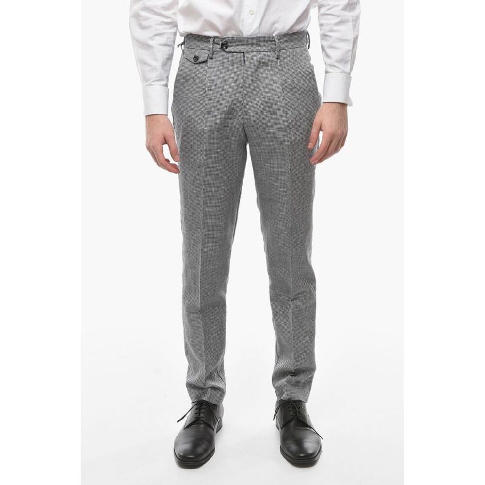 Single-Pleat Trousers RAVAL in Pied-de-Poule Pattern with Pocket